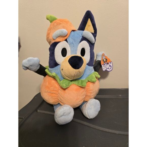12" Bluey Halloween Pumpkin Plush: Polyester Material, 0.5 lb - Picture 1 of 4
